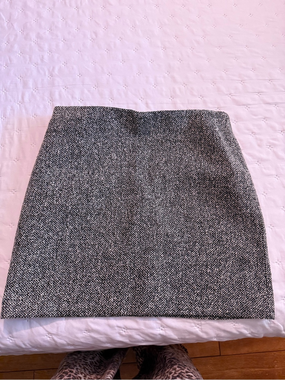 H&M Black and White Tweed Mini Skirt